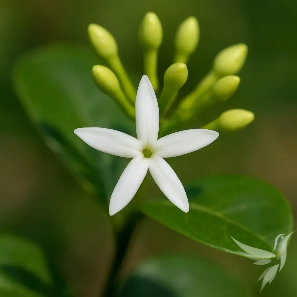 * Nahaufnahme der weißen Blüte von Muira Puama (Ptychopetalum olacoides).